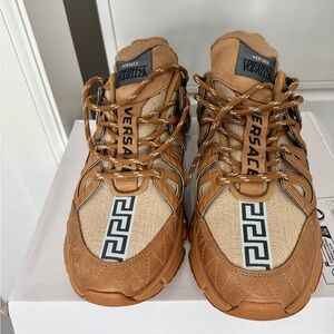 Versace Men's Brown and Tan Athletic Shoes